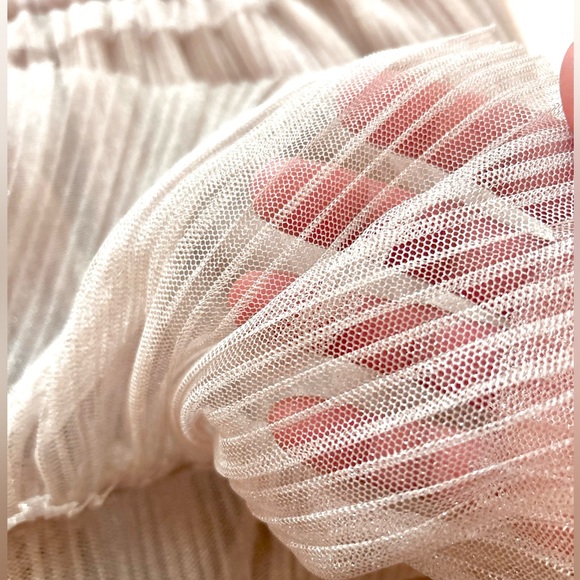 AllSaints pink sparkle Perri Dress size 6 NWT metallic nude pink tulle - Picture 4 of 9